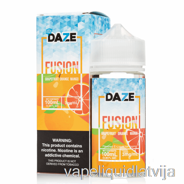 Ledus Greipfrūtu Apelsīnu Mango - 7 Daze Fusion - 100ml 3mg Vape šķidrums